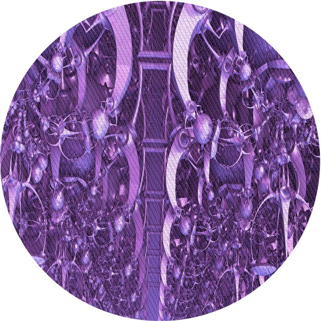 Ahgly Company Tapis de Zone Rond Transitionnel Violet pour Intérieur Lavable à la Machine, 3 Pieds Rond