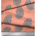 thumbnail image 2 of Soimoi Moss Georgette Fabric Paisley Block Fabric Prints by Yard 42 Inch Wide, 2 of 3