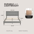 thumbnail image 2 of DeCoro Chicago Modern Tufted Upholstered Platform King Size Bed Frame, Grey, 2 of 10
