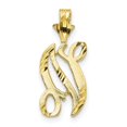 thumbnail image 1 of Diamond2Deal 10K Yellow Gold Grooved Letter N Initial Pendant for Women, 1 of 5