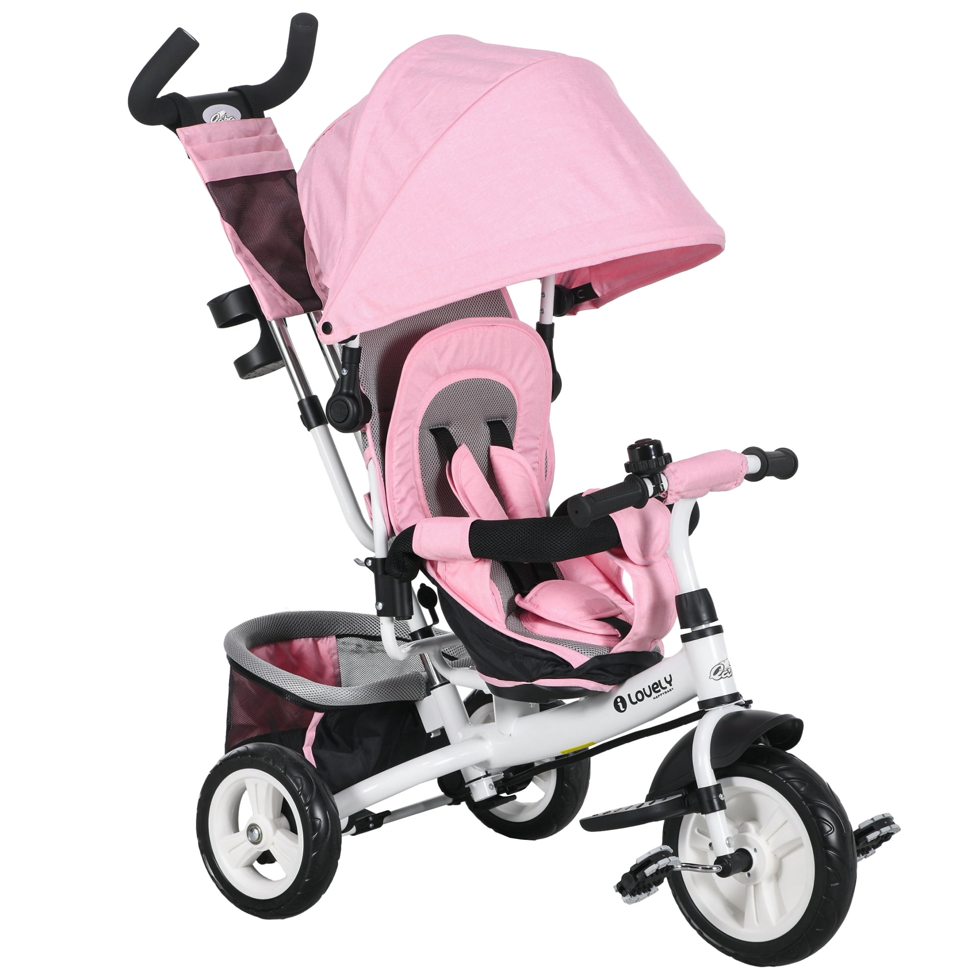 HUOLE Tricycle Convertible 2/3 En 1 – 3 Roues EVA, Draisienne, Pour Enfants 1-4 Ans