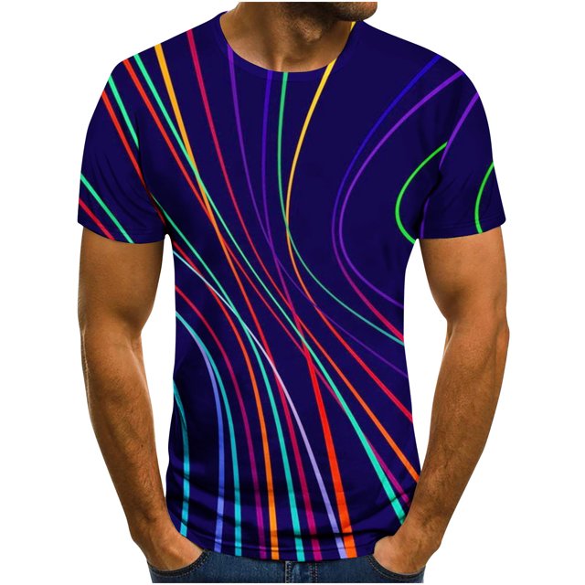 Birdeem T-Shirt Homme Impression Abstraite 3D Manches Courtes Col Rond Mode Décontracté Quotidien Vacances T-Shirt Haut Blouses