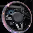 thumbnail image 4 of New Leather Steering Wheel Cover With Bling Bling Rhinestones Universal Fit 15 Inch Car Wheel Protector For Women Girls Purple, 4 of 6