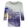 thumbnail image 5 of TIMIFIS Hauts pour Femmes Manches 3/4 Décontractés Coupe Ample Tuniques Col Rond T-shirt Automne, 5 of 5