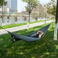 thumbnail image 2 of Tignapoo Outdoor Double Nylon Hammock - Spacious Swing for Two, Ideal for Camping, Hiking, and Home Relaxation - 210T Nylon Beach Hammock in Purple and Camel Color Options, 2 of 6