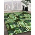 thumbnail image 3 of Ahgly Company Tapis d'Intérieur Lavable à la Machine, Carré, Transitionnel, Vert Pastel, Tapis de Zone, 8 Pieds Carré, 3 of 7