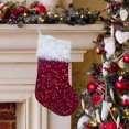 thumbnail image 5 of Fridja 14.7 Inch Large Sequins Christmas Stocking with White Super Soft Plush Cuff Large Christmas Stocking for Family Holiday Decorations and Xmas Tree Fireplace (Red), 5 of 5