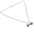 thumbnail image 2 of Dumbbell Pendant Necklace Unisex Fashionable Jewelry Necklace Gift Clothes AccessorySteel Color, 2 of 14