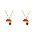 thumbnail image 3 of Maytalsory Lightweight And Comfortable Necklace Featuring Africa Map Pendant Statement Ghana 2Set, 3 of 6