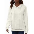 thumbnail image 2 of Womens Hoodies Oversized Hooded Sweatshirt Casual Long Sleeve Drawstring Pullover Tops Apricot Color 4XL, 2 of 7