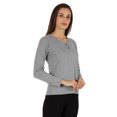 thumbnail image 2 of Inkmeso Solid Button Henley T-shirt For Womens Casual BasicLong SleeveTee T-shirts, 2 of 7