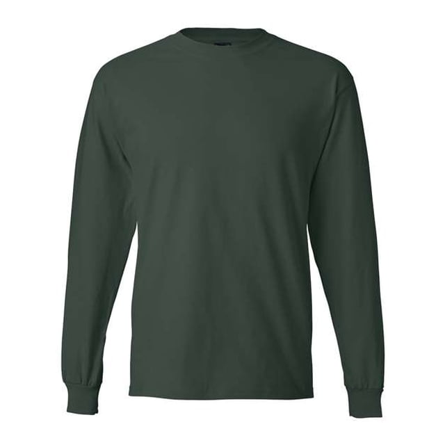 Hanes Beefy-T T-Shirt à Manches Longues pour Hommes, m, Vert Forêt Profond