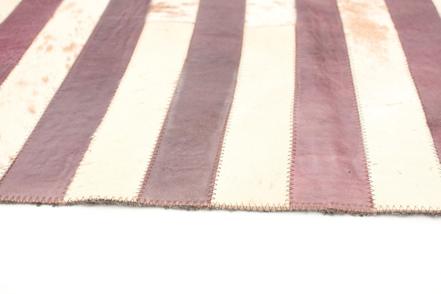 ECARPETGALLERY Tapis Fait à la Main pour Salon, Salle Manger et Chambre Coucher Contemporain Collection Patchwork en cuir 4'8" x 6'7" Brun