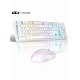 thumbnail image 1 of Gaming Keyboard and Mouse Combo, K1 RGB LED Backlit Keyboard with 104 Key Computer PC Gaming Keyboard for PC/Laptop(White),White, 1 of 12
