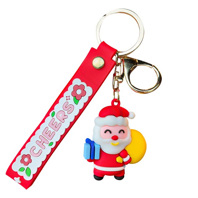 Birdeem Santa Claus Keychain Snowman Decoration Pendant Backpack Car Key Merrychristmas Gift