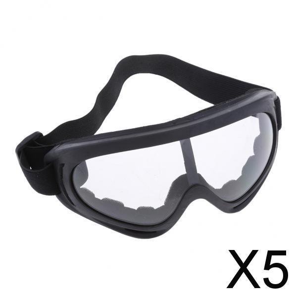 DYNWAVECA 5-6pack Lunettes de Moto Anti-Sable / Poussière / Lunettes de Protection Clair 5 Pièces
