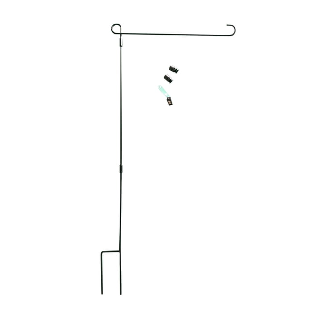 RYRDWP HOOSUN Garden Flag Stand, Premium Garden Flag Pole Holder Metal Powder-Coated Weather-Proof Paint With One Clip And Two Spring Stoppers Without Flag