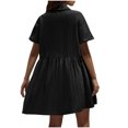 thumbnail image 4 of Pisexur Robes Femmes Belle Robe d'Été pour Femmes Décontractée Sans Manches à Col Rond à Lacets Robe Plissée Noir,G, 4 of 9