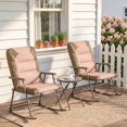 thumbnail image 2 of Outsunny 3pc Patio Foldable Rocking Chair Set, Light Brown, 2 of 10