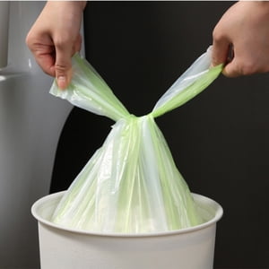 Undershirt Type Garbage Bags, Xinsrenus Hands Avoid Household Disposable Thick Plastic Bags, 17.72x21.65in 100 Count Strong Durable Leak Proof Trash Bags for Bathroom Kitchen Office