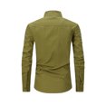 thumbnail image 3 of RXIRUCGD Mode Homme Uni Col Rabattu Demi-Cardigan Haut Décontracté Chemise Hauts à Boutons, Vert, Taille : 3TG, 3 of 3