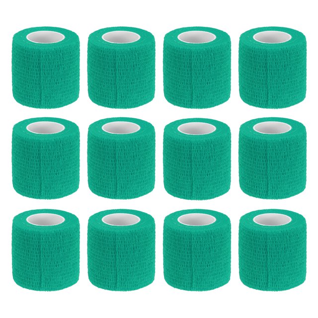 12 Rouleaux de Bande Élastique Adhésive, 2 Pouces x 5 Yards Bande Extensible pour Poignet et Genou, Vert