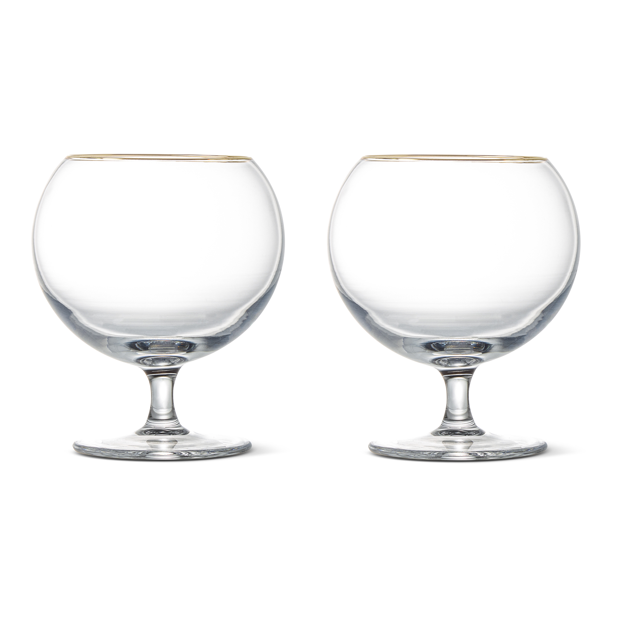 Thyme & Table 16 fl oz Sphere Bourbon Glass with Gold Rim, 2 Pack