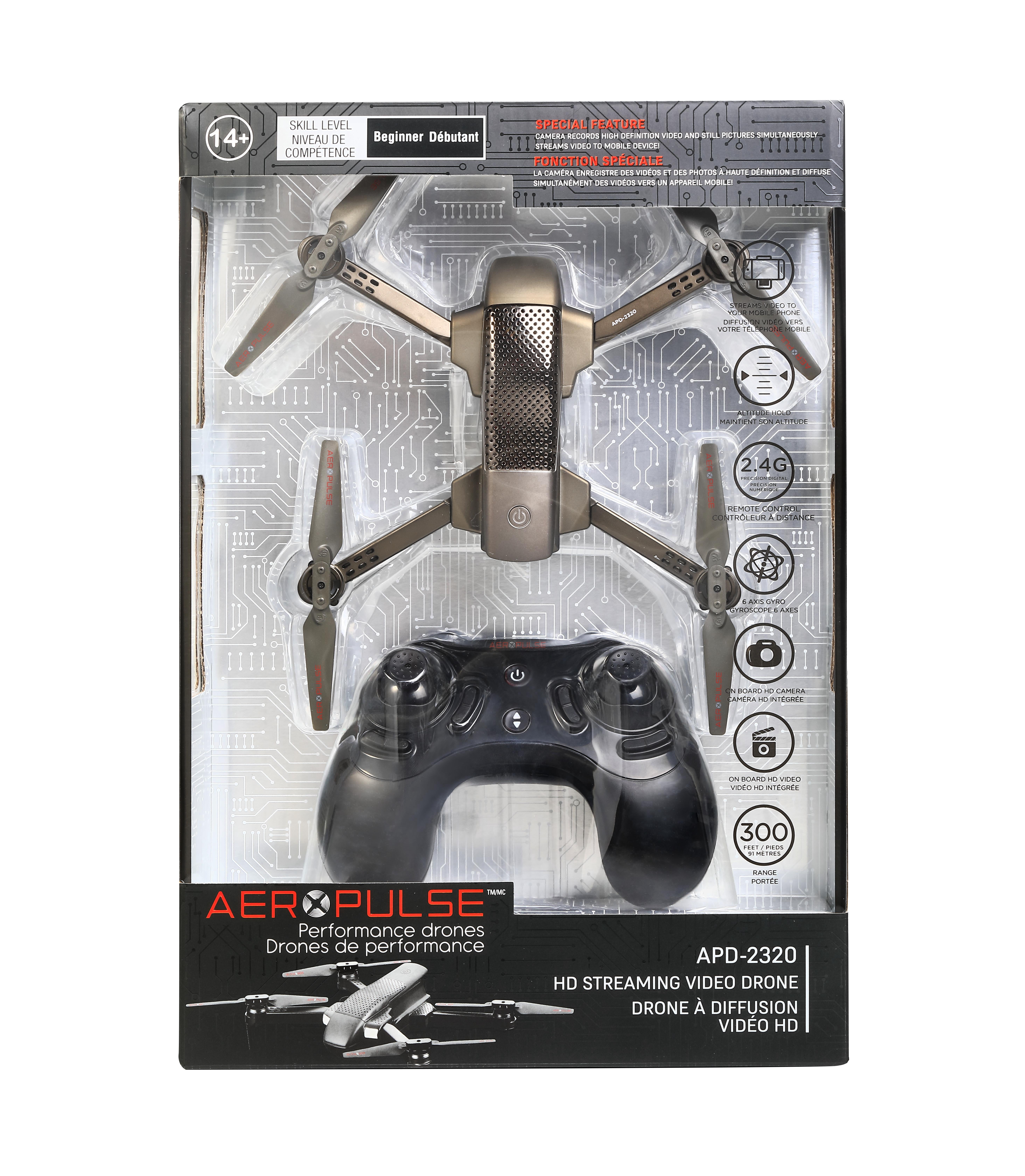 AeroPulse APD-2320 HD Streaming Video Drone- Black