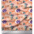 thumbnail image 1 of Soimoi Poly Georgette Fabric Leaves & Floral Hand Drawn Decor Fabric Printed Yard 52 Inch Wide, 1 of 3