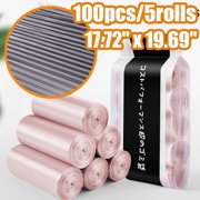 Neinkie 100Pcs/5 Rolls Trash Bags Biodegradable,Trash bags Recycling & Degradable Garbage Bags Compostable Bags Strong Rubbish Bags Wastebasket Liners Bags for Kitchen Bathroom Office Car