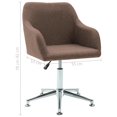 thumbnail image 4 of vidaXL Swivel Dining Chair Brown Fabric, 4 of 5