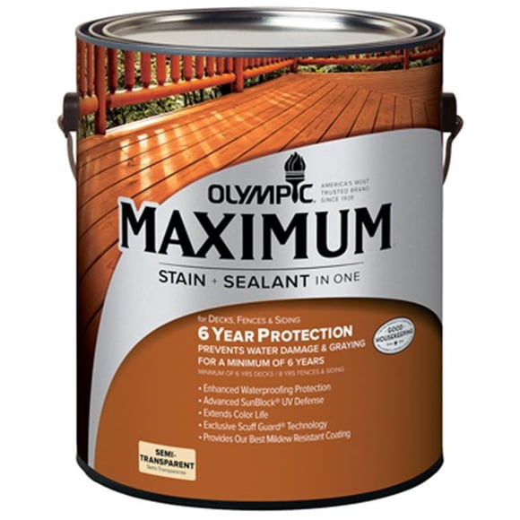 Olympic 79560A-01 Gallon Neutral Tint Base Maximum Deck, Fence & Siding Stain
