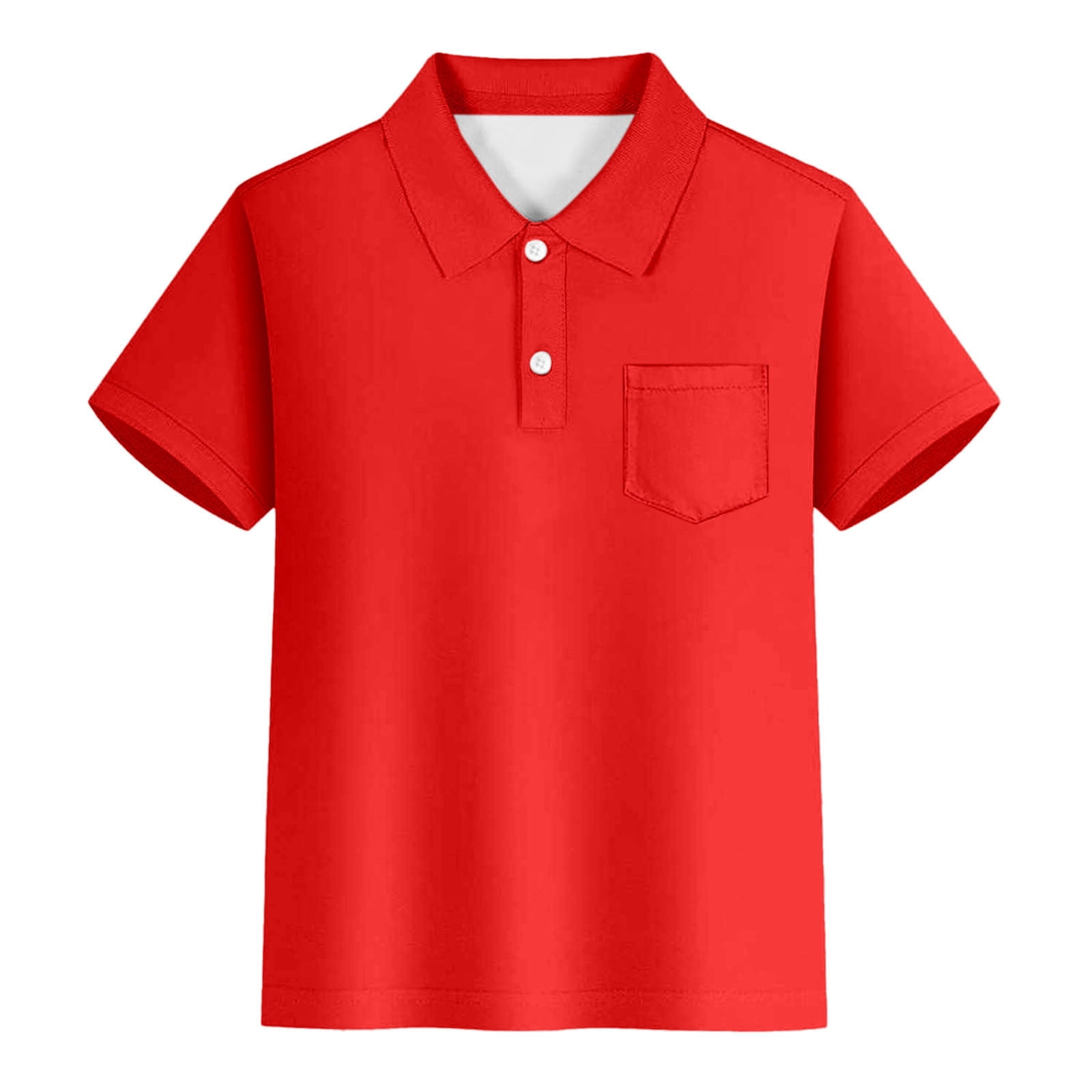Hiiyo Big Boys Pocket Polo Shirt Solid Color Short Sleeve T-Shirt, Sizes 3-14