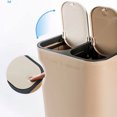 thumbnail image 2 of tredstone Durable And Multi-purpose Dual Compartment Trash Bin Rectangle Plastic Push-button Trash Can Easy Coffee 29X21X33CM, 2 of 6