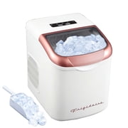 Frigidaire 26 lbs. Retro Bullet Ice Maker, Countertop Ice Machine with Digital Controls, White Rose Gold