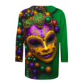 thumbnail image 5 of Penkiiy Blouse de Carnaval pour Femme Mardi Gras Mode Imprimé Décontracté Col Rond Manches 3/4 T-shirt Blouse m Multicolore, 5 of 5
