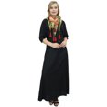thumbnail image 4 of Bimba Robe Maxi Bohème Noire pour Femme avec Foulard à Franges Tenue d'Été de Designer-10, 4 of 9