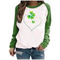 thumbnail image 1 of QIPOPIQ T-Shirts à Manches Longues à Col Rond pour Femmes T-Shirts de la Saint-Patrick T-Shirts Amples pour Dames T-Shirt Imprimé Shamrock T-Shirt Vert Porte-Bonheur Haut T-Shirt à Col Rond T-Shirts de la Saint-Patrick Offres, 1 of 4