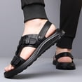 thumbnail image 4 of Black Mens Sandals Integrated Design Breathable Non Slip Soft Sole Thick Sole For Casual Wear And Outdoor Use In Spring Summer Seasons Size 44, 4 of 9