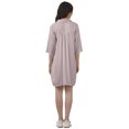 thumbnail image 3 of Moomaya Robe Chemise Brodée Unie Femmes Manches 3/4 Col Évasé Blouse, 3 of 6