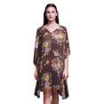 thumbnail image 1 of Bimba Fleur Femmes Court BeachKaftanBeachwear Bikini Couvre-Maillot Robe Midi-4x-5x Brun, 1 of 5