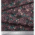 thumbnail image 3 of Soimoi Black polyester Crepe Fabric Floral & Leopard Animal Skin Print Fabric by the Yard 52 Inch Wide, 3 of 3