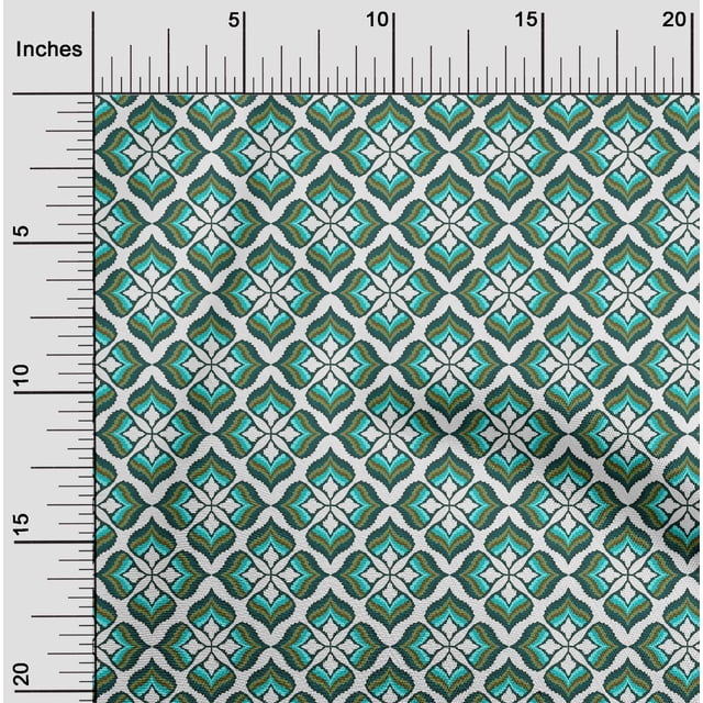 oneOone Tissu Popeline de Coton Ogee à Motif de Points Flamme, Tissu au Mètre, 42 Pouces de Large