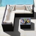 thumbnail image 1 of Gymax Ensemble de Conversation pour Terrasse en Rotin 6 Pcs, Sectionnel d'Extérieur avec Coussins Beiges, 1 of 8