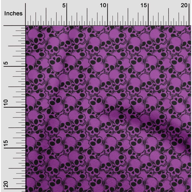 oneOone Velvet Purple Fabric Skull Craft Projects Decor Fabric Printed By The Yard 58 Inch Wide