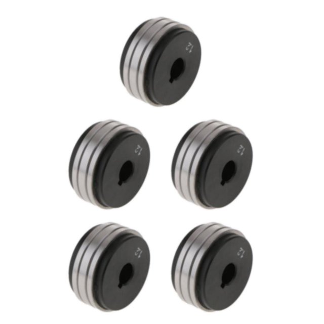 Decodeary Pièces de Rouleau de Rouleau d'Entraînement d'Alimentation de Fil de Mig d'Acier et Argent Noir Durable 1.0-1.2 5Set