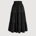 thumbnail image 2 of Besolor Maxi Skirts for Women 2025 Summer Elastic Waist Drawstring Ruffle Tiered a Line Flowy Beach Long Skirt, 2 of 4