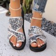 thumbnail image 2 of CHGBMOK Ladies Sandals Sequin - Embellished Cross - Strap Flip - Flop Sandals Sizes 36-43, 2 of 9