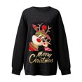 thumbnail image 4 of Chandail de Noël pour Femmes 2023 Mode Manches Longues Col Rond Imprimé de Noël Hauts Amples Blouse Chandails en Liquidation, 4 of 5