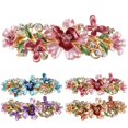 thumbnail image 2 of Women Rhinestone Hair Clip Flower Decor Butterfly Hair Barrette French Barrette, 2 of 10